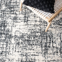 Area Rug, 8' x 10' in Gray and Ivory Polypropylene