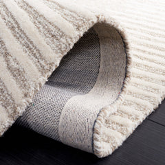 Area Rug, 8' x 10', Ivory and Natural with Striped Pattern