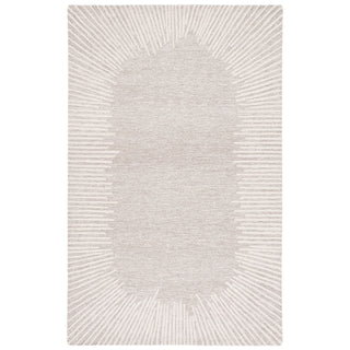 Area Rug, 8' x 10', Ivory and Natural with Striped Pattern