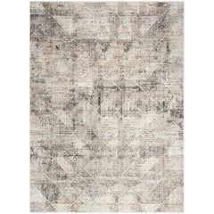 Area Rug, 8' x 10', Ivory Polyester with Abstract Pattern