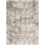 Area Rug, 8' x 10', Ivory Polyester with Abstract Pattern