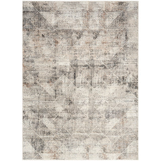 Area Rug, 8' x 10', Ivory Polyester with Abstract Pattern
