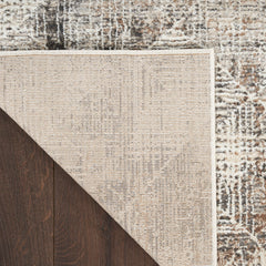 Area Rug, 8' x 10', Ivory Polyester with Abstract Pattern