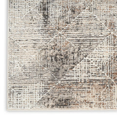 Area Rug, 8' x 10', Ivory Polyester with Abstract Pattern
