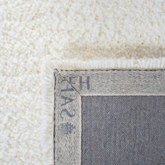 Area Rug, 8' x 10', Ivory Polyester with Hand-Tufted Texture