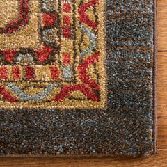 Area Rug, 8' x 10', Navy and Natural Polypropylene