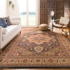 Area Rug, 8' x 10', Navy and Natural Polypropylene