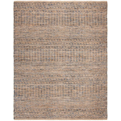 Area Rug, 8' x 10', Navy and Natural with Geometric Pattern