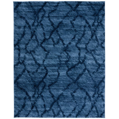 Area Rug, 8' x 10', Polypropylene with Blue Abstract Pattern