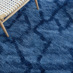 Area Rug, 8' x 10', Polypropylene with Blue Abstract Pattern