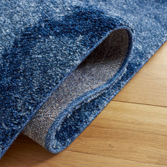Area Rug, 8' x 10', Polypropylene with Blue Abstract Pattern
