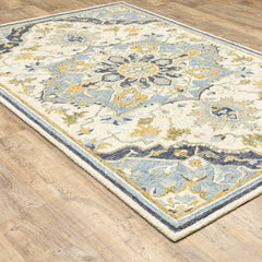 Area Rug, 8' x 10' Rectangle, Hand-Tufted Wool with Oriental Medallion Pattern