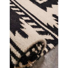 Area Rug, 8' x 10' Rectangle in Black and White Wool