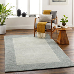 Area Rug, 8' x 10' Rectangle in Gray Wool