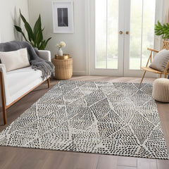 Area Rug, 8' x 10' Rectangle in Ivory Polyester