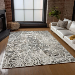 Area Rug, 8' x 10' Rectangle in Ivory Polyester