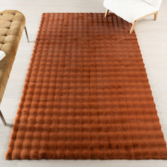 Area Rug, 8' x 10', Red Polyester with Non-Slip Backing