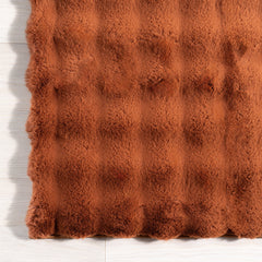 Area Rug, 8' x 10', Red Polyester with Non-Slip Backing
