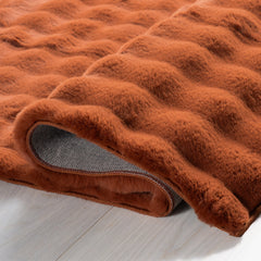 Area Rug, 8' x 10', Red Polyester with Non-Slip Backing