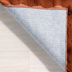 Area Rug, 8' x 10', Red Polyester with Non-Slip Backing