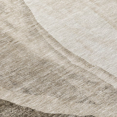 Area Rug, 8' x 10', Taupe Polyester with Abstract Pattern