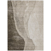 Area Rug, 8' x 10', Taupe Polyester with Abstract Pattern