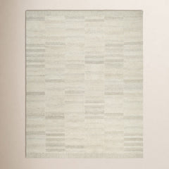 Area Rug, 8' x 10', Taupe Wool with Geometric Design