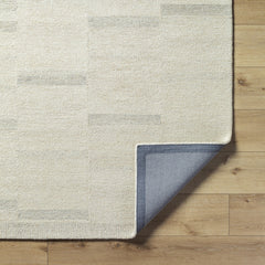 Area Rug, 8' x 10', Taupe Wool with Geometric Design