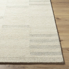 Area Rug, 8' x 10', Taupe Wool with Geometric Design