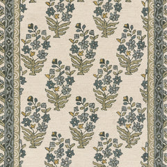 Area Rug, 8' x 10' with Beige and Green Wool