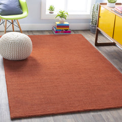 Area Rug, 8' x 11' in Burnt Orange Wool