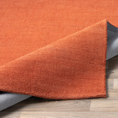Area Rug, 8' x 11' in Burnt Orange Wool