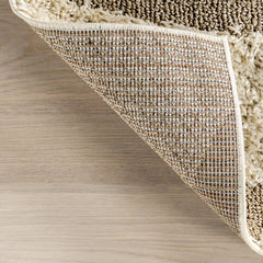 Area Rug, 9'2" x 12', Cream/Ivory Shag with Abstract Pattern