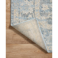 Area Rug, 9'2" x 13' Rectangle in Blue/Beige Polyester