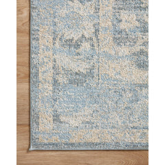 Area Rug, 9'2" x 13' Rectangle in Blue/Beige Polyester