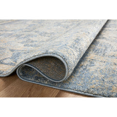 Area Rug, 9'2" x 13' Rectangle in Blue/Beige Polyester