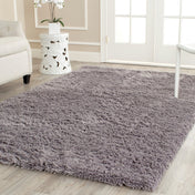 Area Rug, 9'6" x 13'6", Gray Polyester with Shag Pile