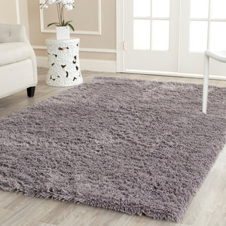 Area Rug, 9'6" x 13'6", Gray Polyester with Shag Pile