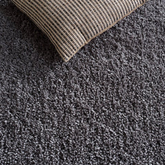 Area Rug, 9'6" x 13'6", Gray Polyester with Shag Pile