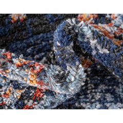 Area Rug, 9 ft x 12 ft 2 in, Blue with High-Low Pile