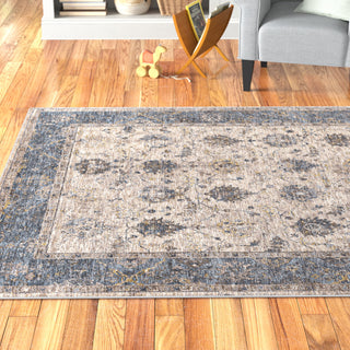 Area Rug, 9 ft x 12 ft 2 in, Teal Polyester