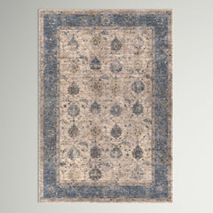 Area Rug, 9 ft x 12 ft 2 in, Teal Polyester