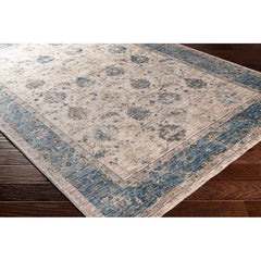 Area Rug, 9 ft x 12 ft 2 in, Teal Polyester