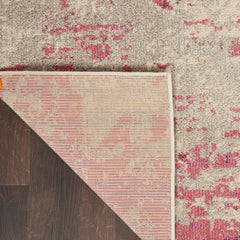 Area Rug, 9 ft x 12 ft, Abstract Pattern in Ivory/Pink