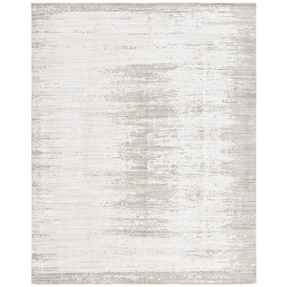 Area Rug, 9 ft x 12 ft, Beige and Gray Wool and Silk with Abstract Pattern