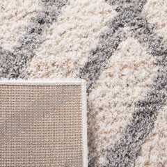 Area Rug, 9 ft x 12 ft, Gray and Cream with Geometric Pattern