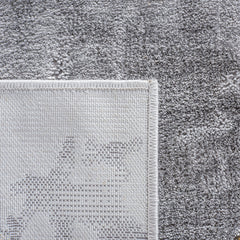 Area Rug, 9 Ft x 12 Ft, Gray and Gold with Geometric Pattern