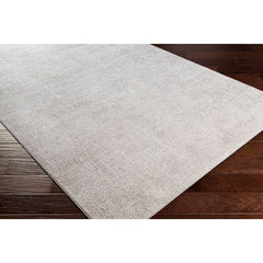 Area Rug, 9 Ft x 12 Ft, Gray Polyester with Medium Pile