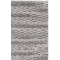 Area Rug, 9 ft x 12 ft, Gray Wool and Cotton