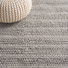Area Rug, 9 ft x 12 ft, Gray Wool and Cotton
